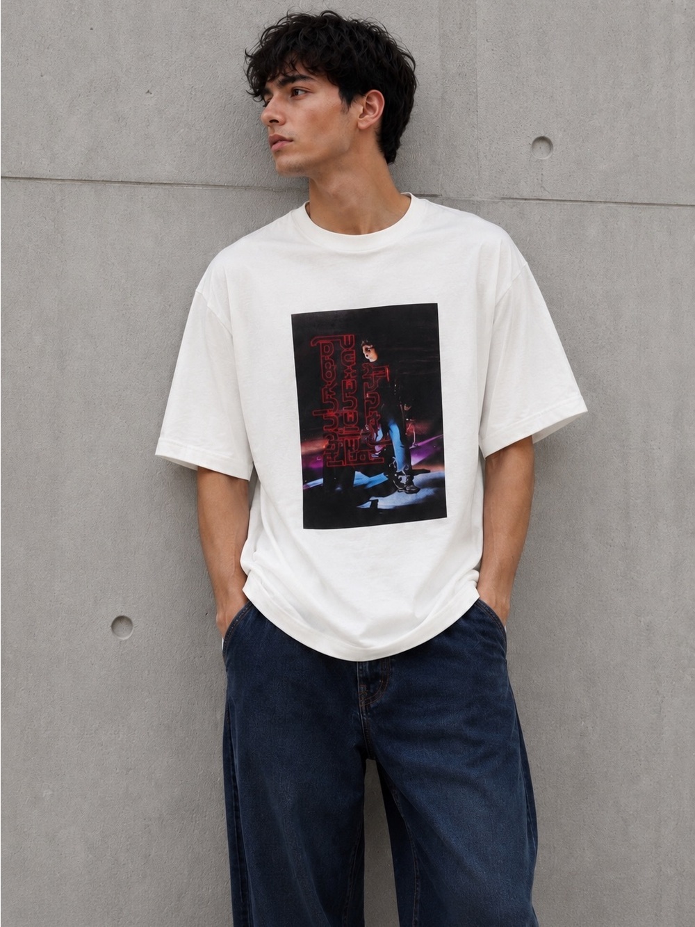 Burberry Mens Optic White Photo Print Cotton T-Shirt